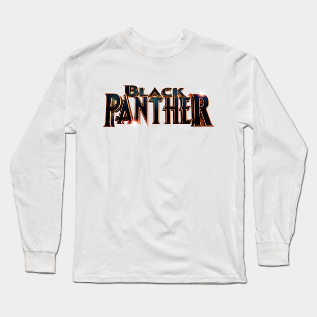 Black Panther , Typography Long Sleeve T-Shirt by noviyani